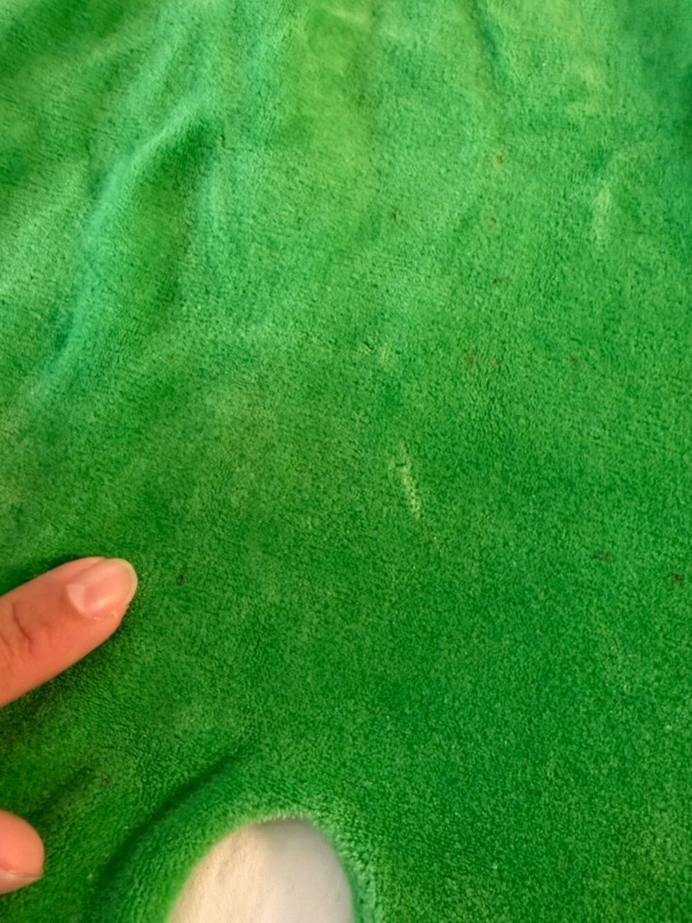 Vintage Green Velour Toddler Overalls Romper Unisex  Button Strap No Size - Picture 3 of 8